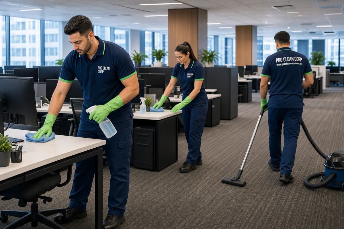 North Sydney commercial cleaning team with industrial equipment - Pro Clean Corp